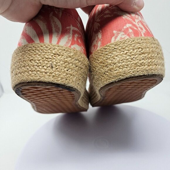 Vans Tropical Floral Platform Espadrilles Shoes Deep Sea Coral Size W9.5 M8 - Picture 5 of 10